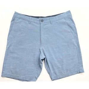 Quiet Storm Surf Shop Light Blue Land & Sea Men's Hybrid Shorts Size 33